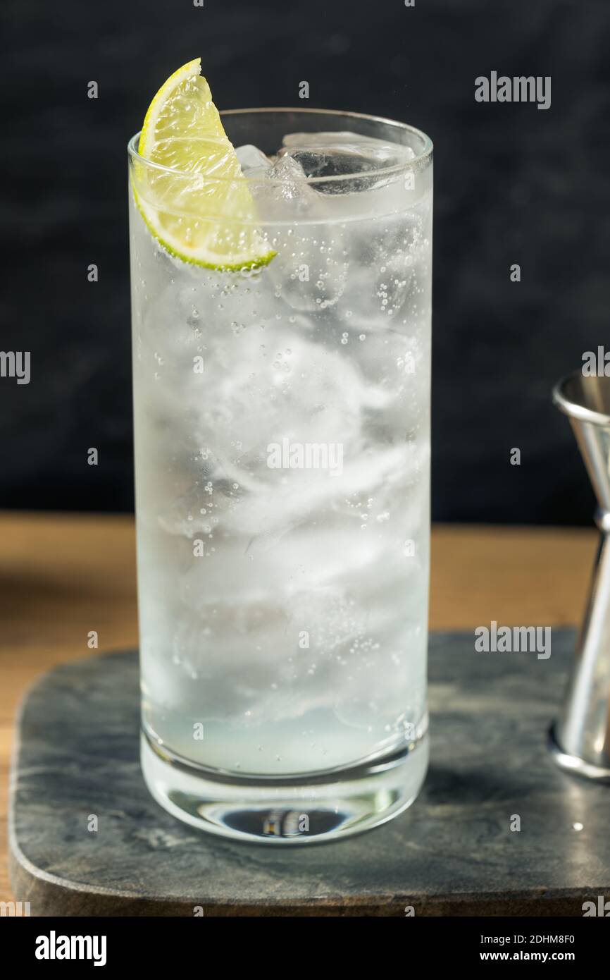 Refreshing Boozy Tequila Tonic with a Lime Garnish Stock Photo Alamy