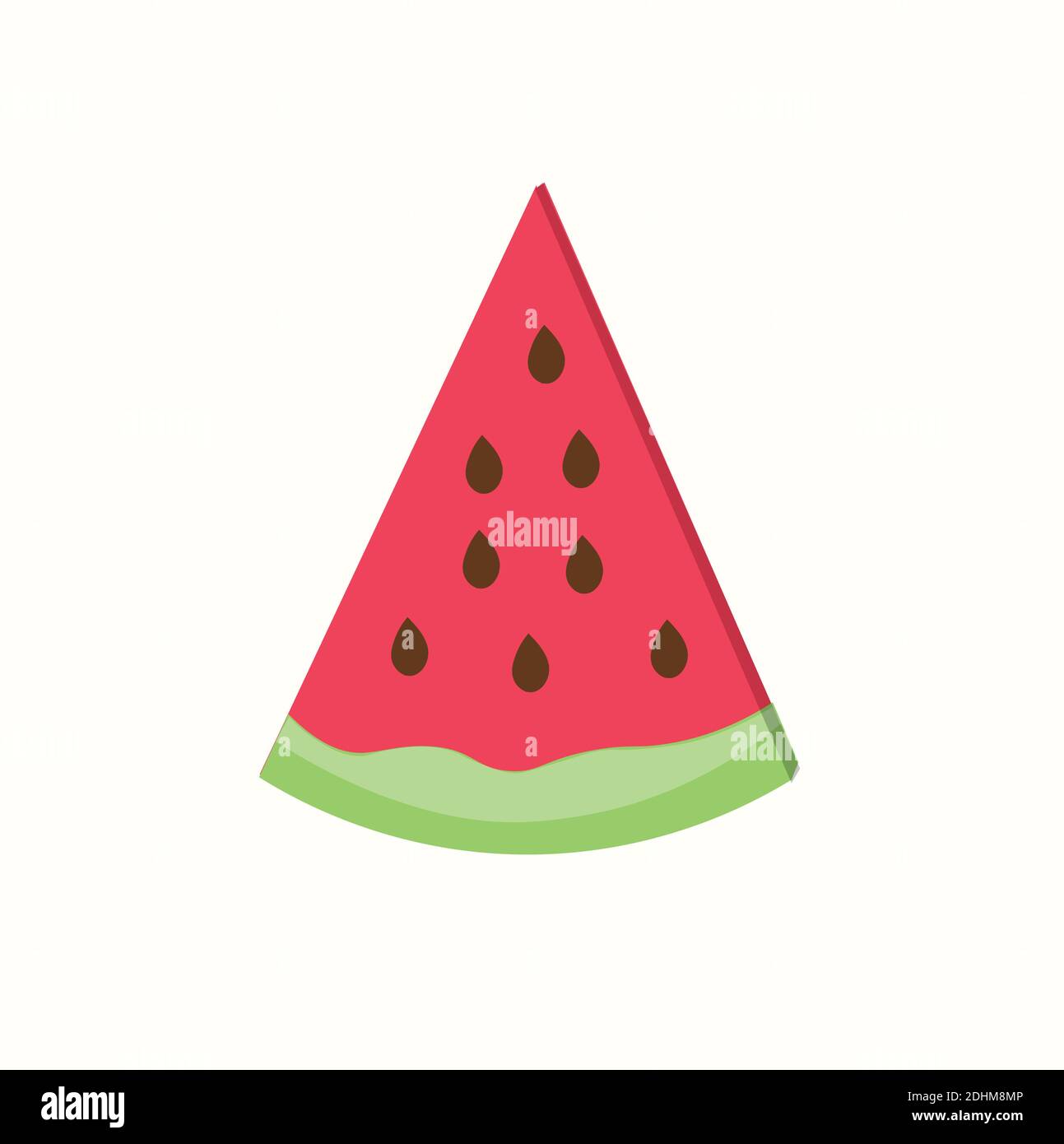 Watermelon fruit on White Background. Flat Design. Stock Vector