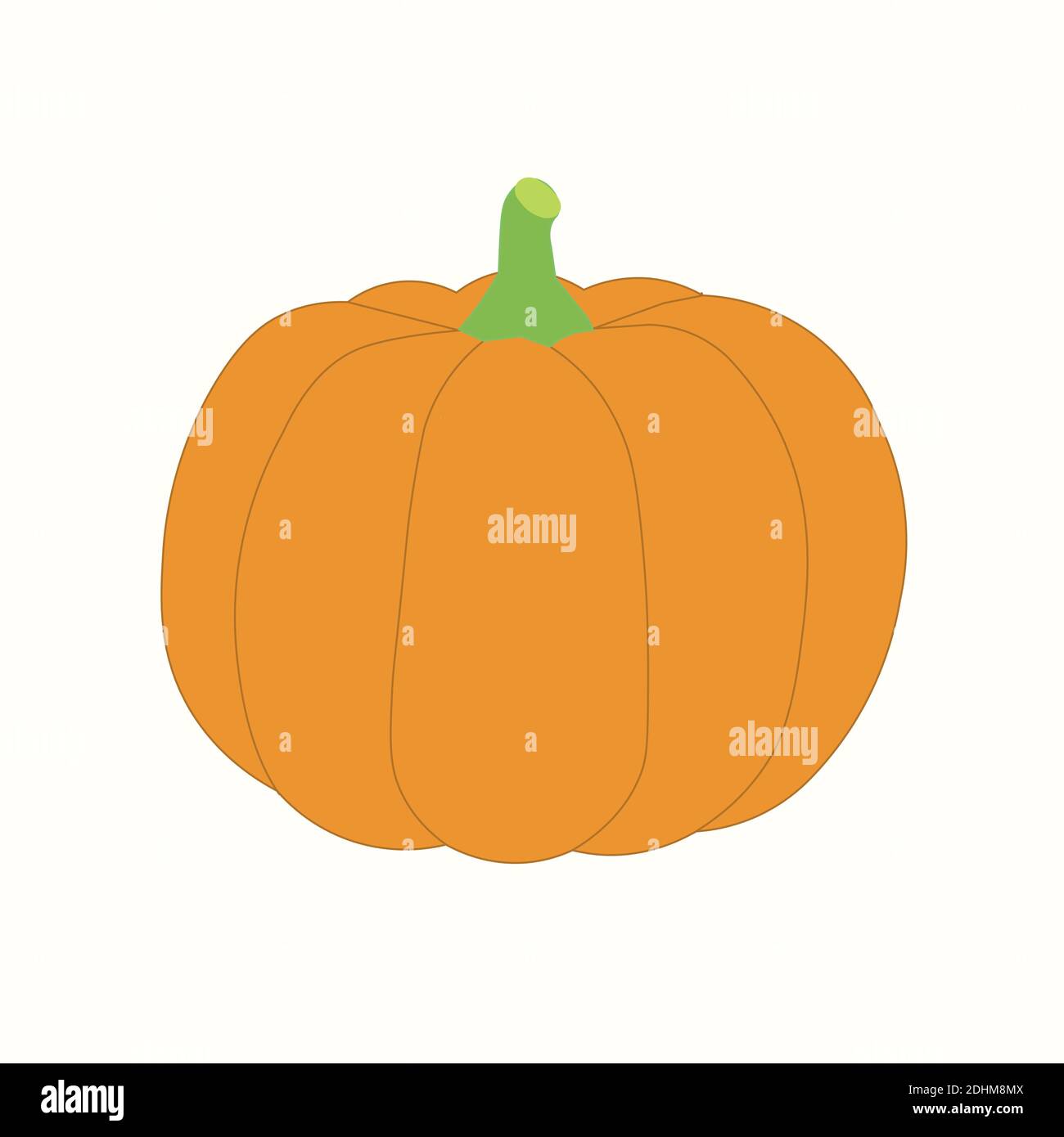 Isolated Realistic Pumpkin. Flat Design. Vector Illustration. Stock Vector