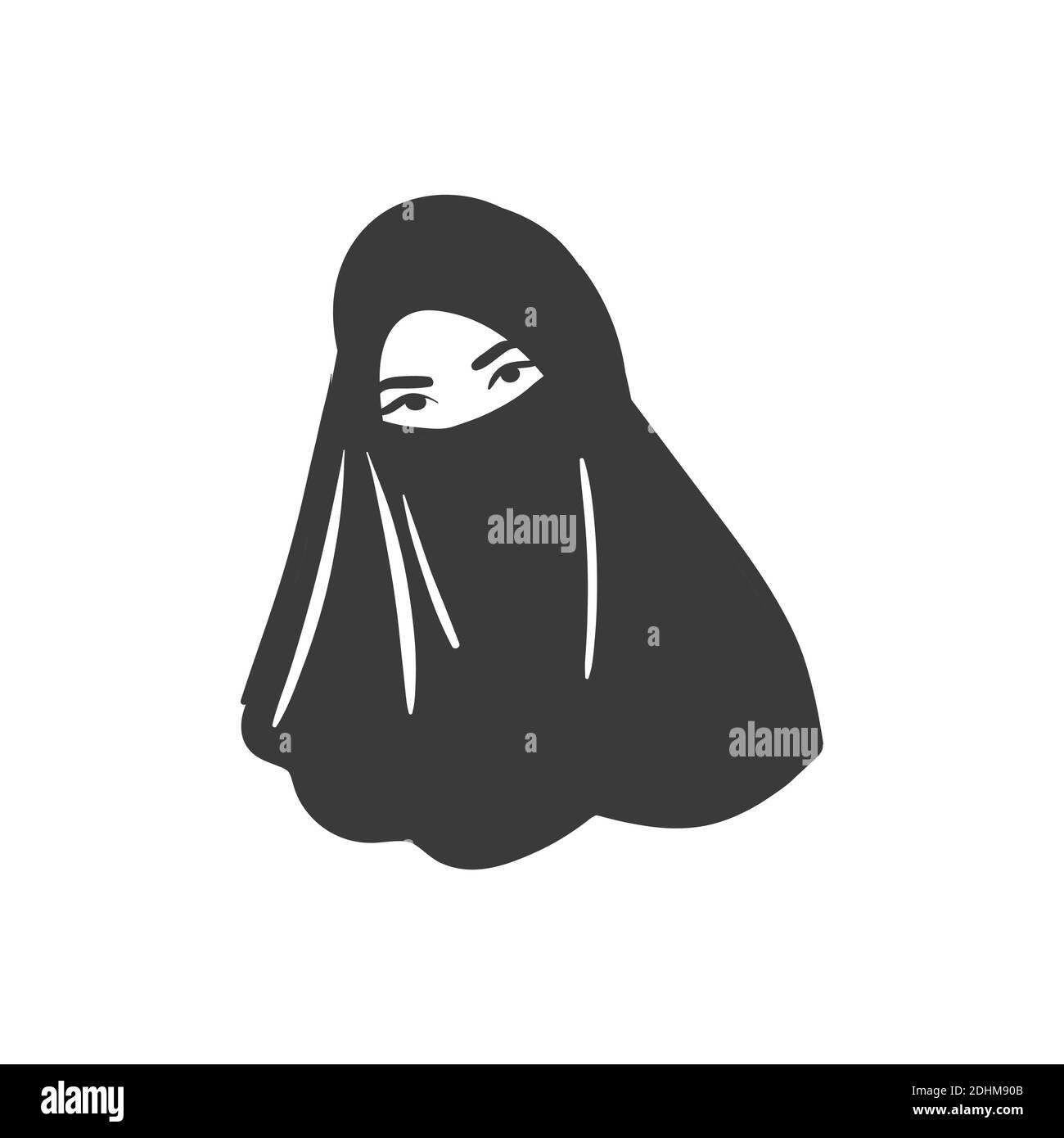 Muslim arabic islam woman in hijab and abaya portrait Stock Vector ...