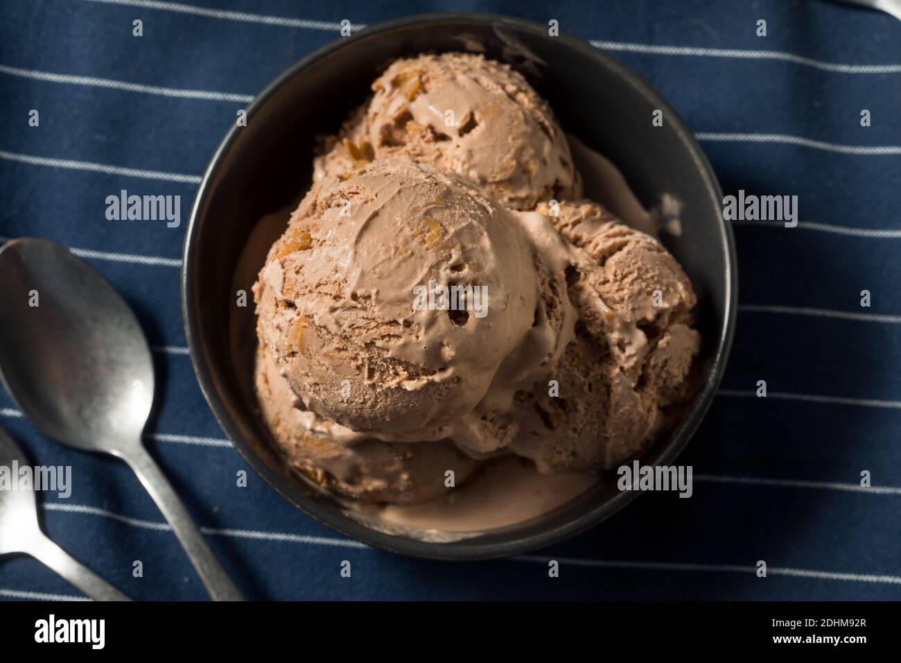 Homemade Chocolate Peanut Butter Ice Cream in a Bowl Stock Photo Alamy