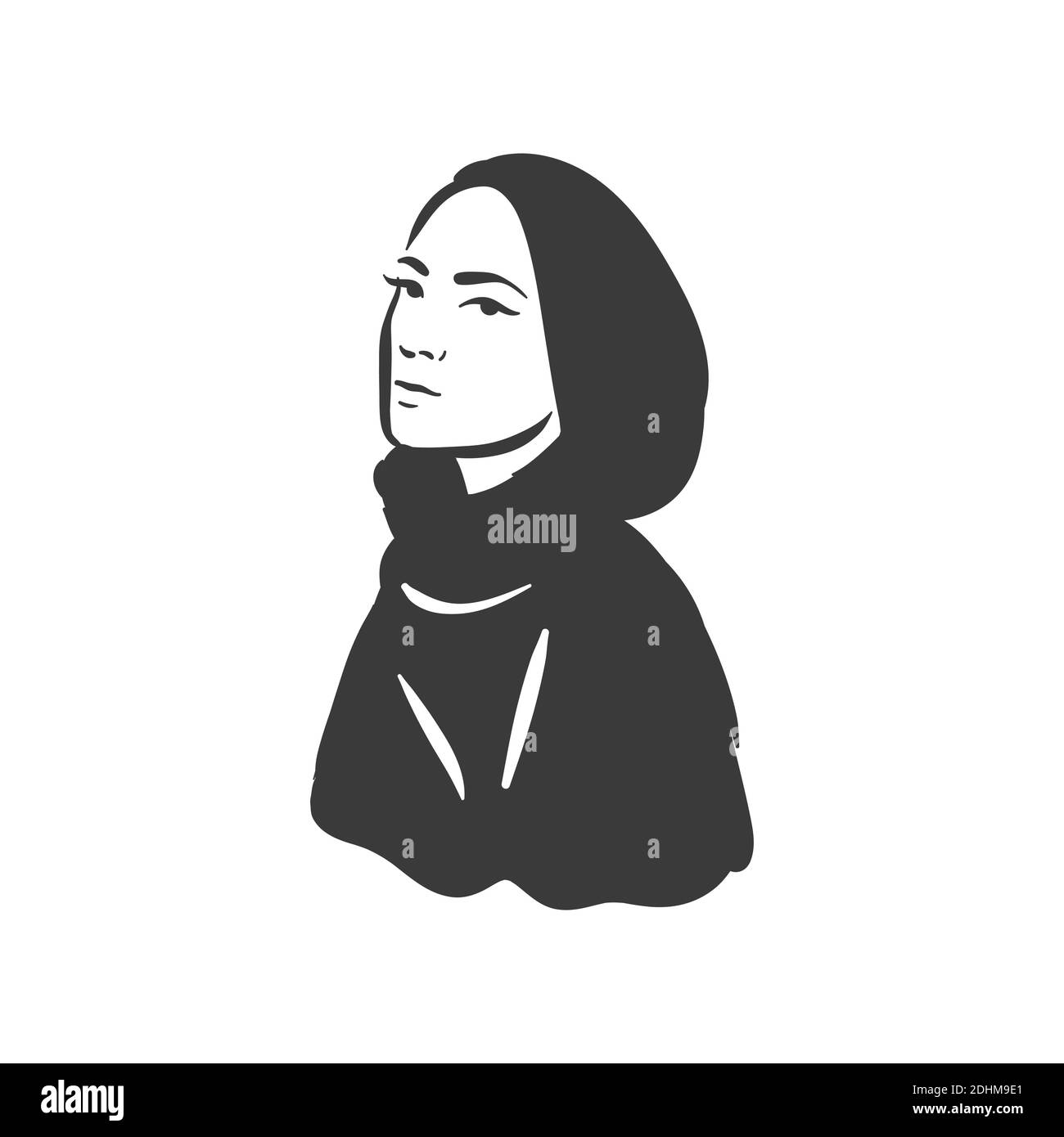 Muslim arabic islam woman in hijab and abaya portrait Stock Vector ...
