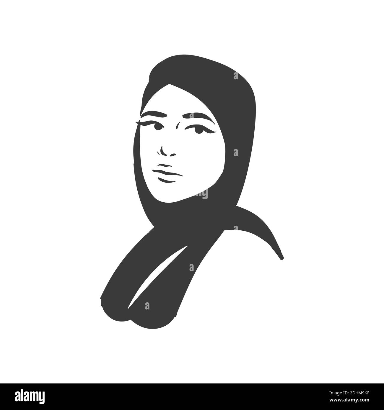 Muslim arabic islam woman in hijab and abaya portrait Stock Vector ...