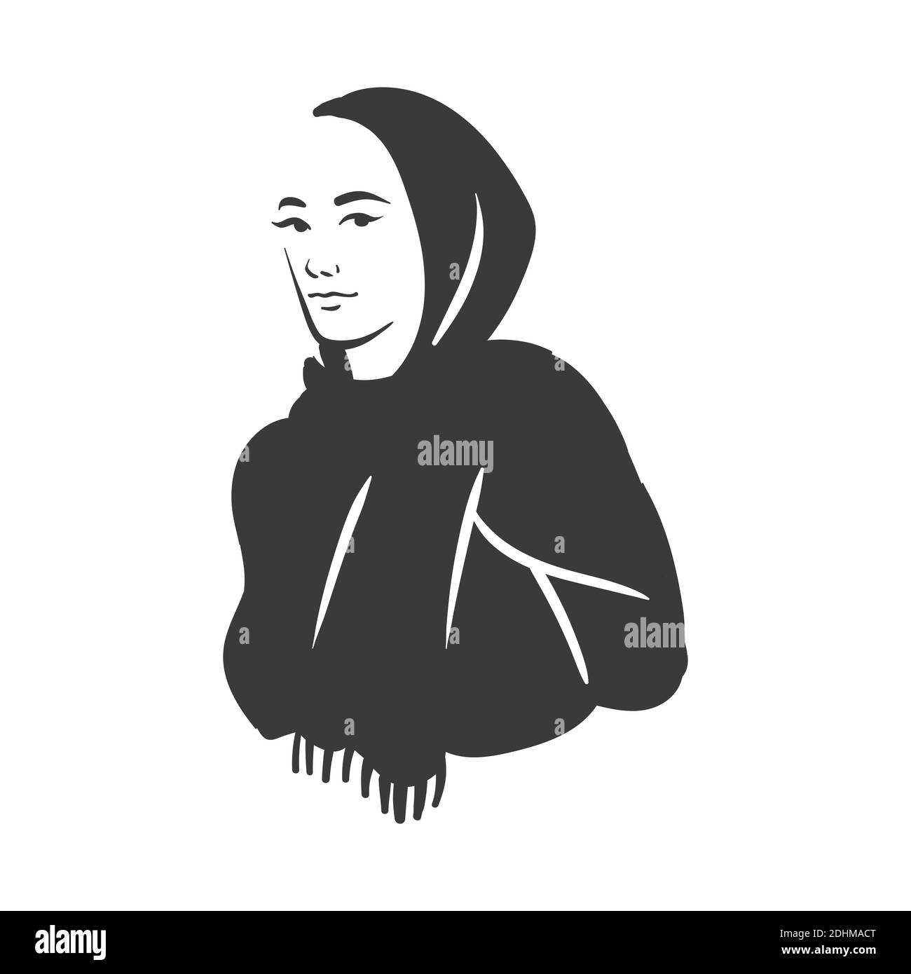Muslim arabic islam woman in hijab and abaya portrait Stock Vector ...