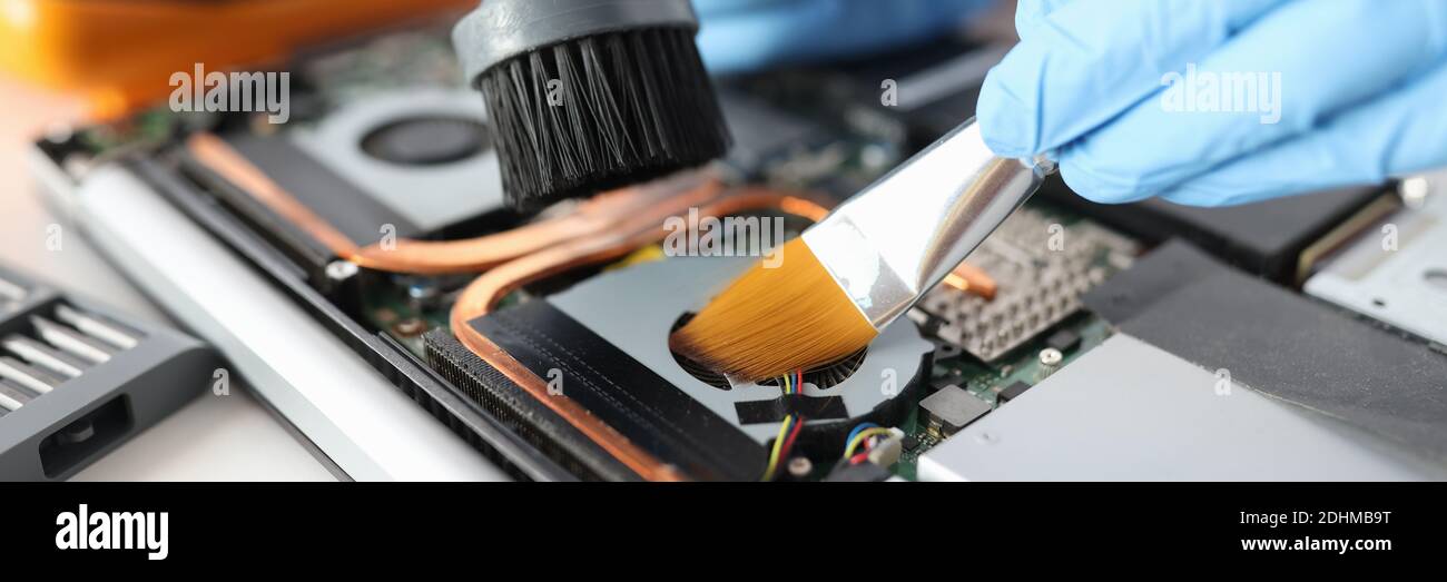Computer hard drive repair and maintenance closeup Stock Photo Alamy