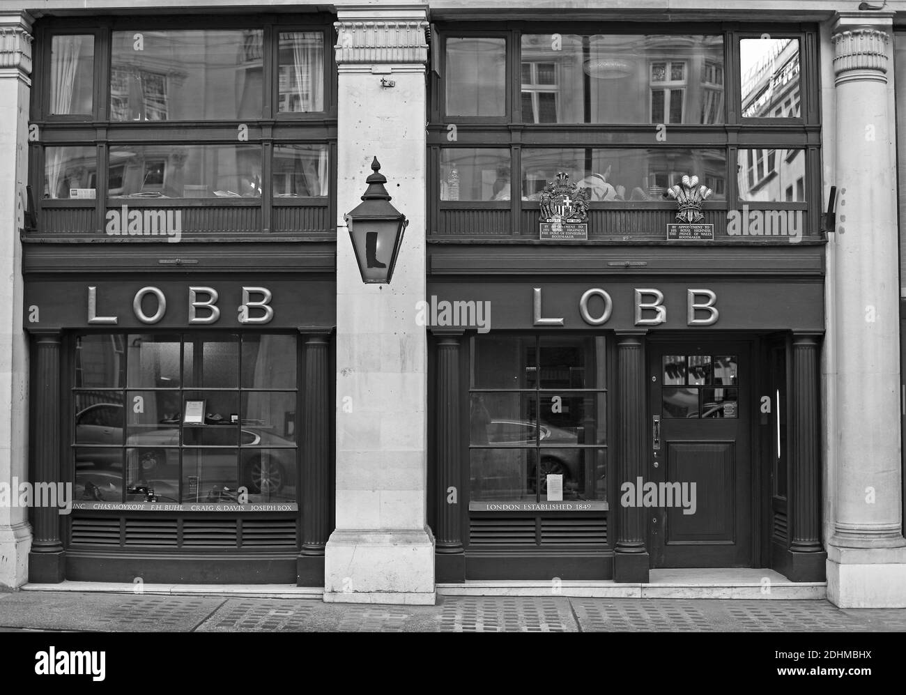 John Lobb shop from outside / Makers of bespoke boots and shoes /The company was established in 1849 by John Lobb.St James , London , United Kingdom. Stock Photo