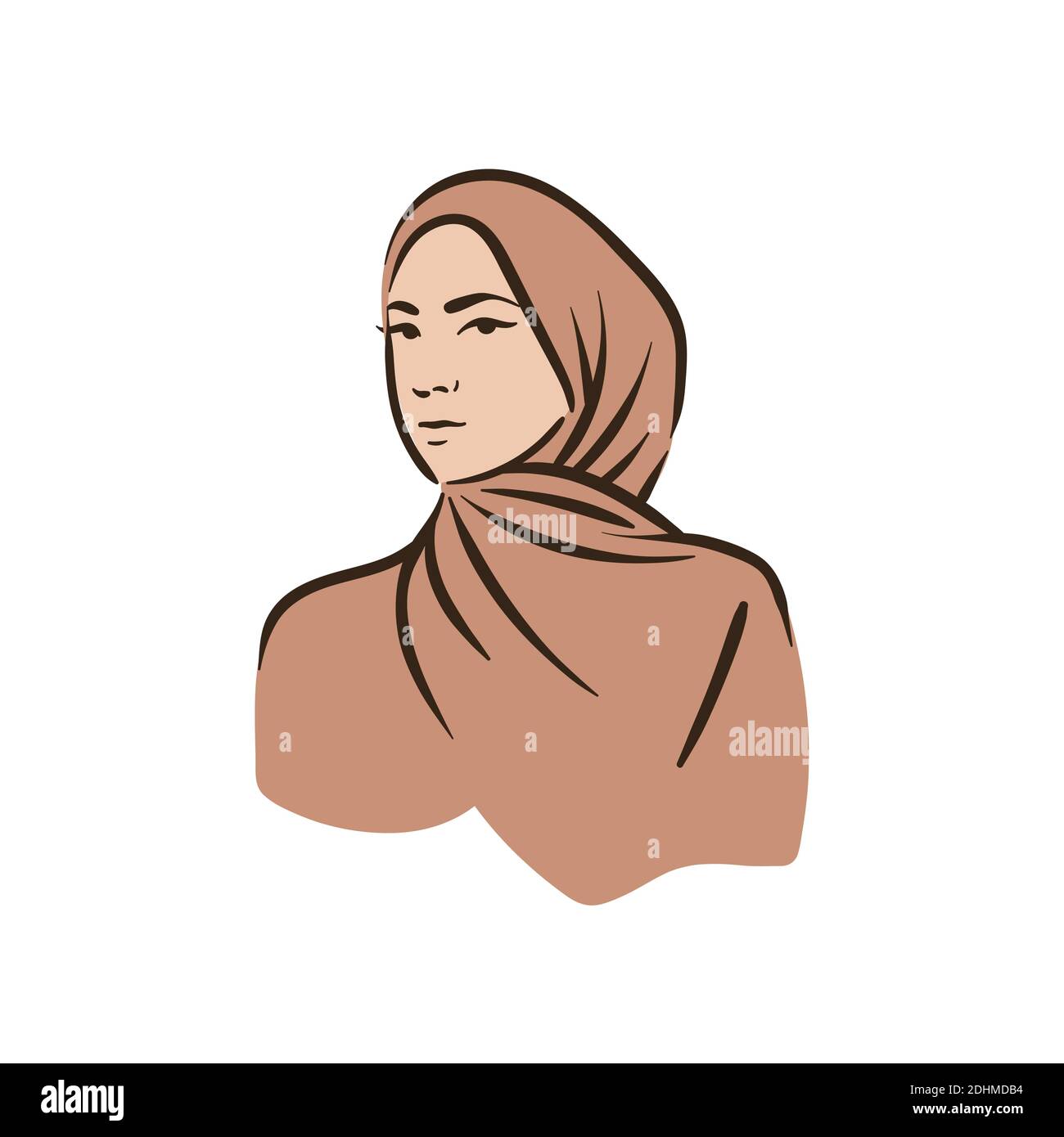Muslim arabic islam woman in hijab and abaya portrait Stock Vector ...