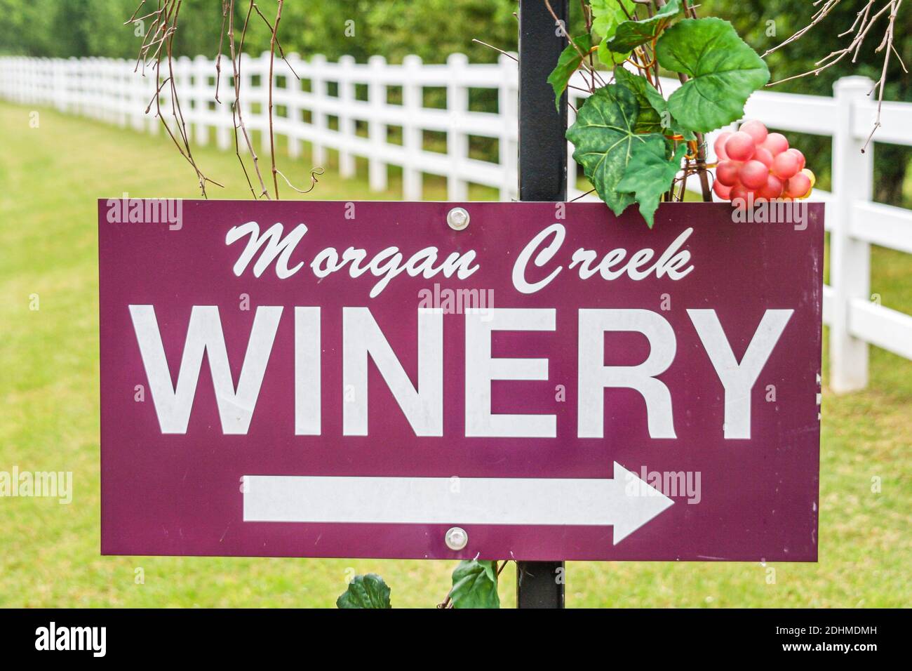 Alabama Harpersville Morgan Creek Vineyards,entrance sign, Stock Photo