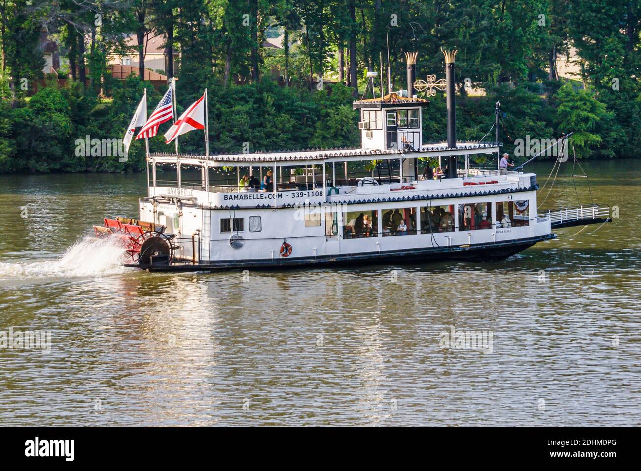 Alabama Tuscaloosa Warrior River Riverwalk Bama Belle Paddlewheel Riverboat Sightseeing Cruise Stock Photo Alamy