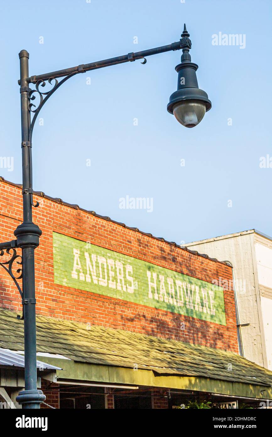 Alabama Northport Historic District Anders Hardware lamppost, Stock Photo
