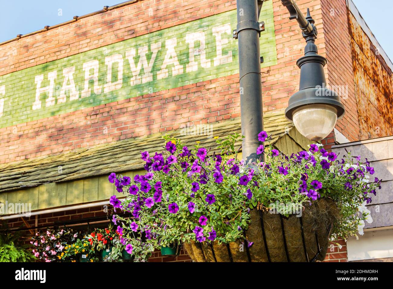 Alabama Northport Historic District Anders Hardware lamppost, Stock Photo