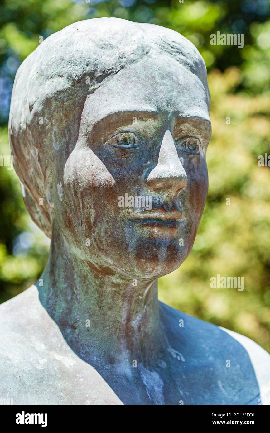 Alabama Tuscumbia Ivy Green Helen Keller birthplace,historic home house deaf blind The Miracle Worker,statue face, Stock Photo