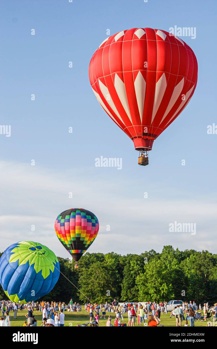 Alabama Decatur Alabama Jubilee Hot Air Balloon Classic,Point Mallard Park balloons annual taking off rising, Stock Photo