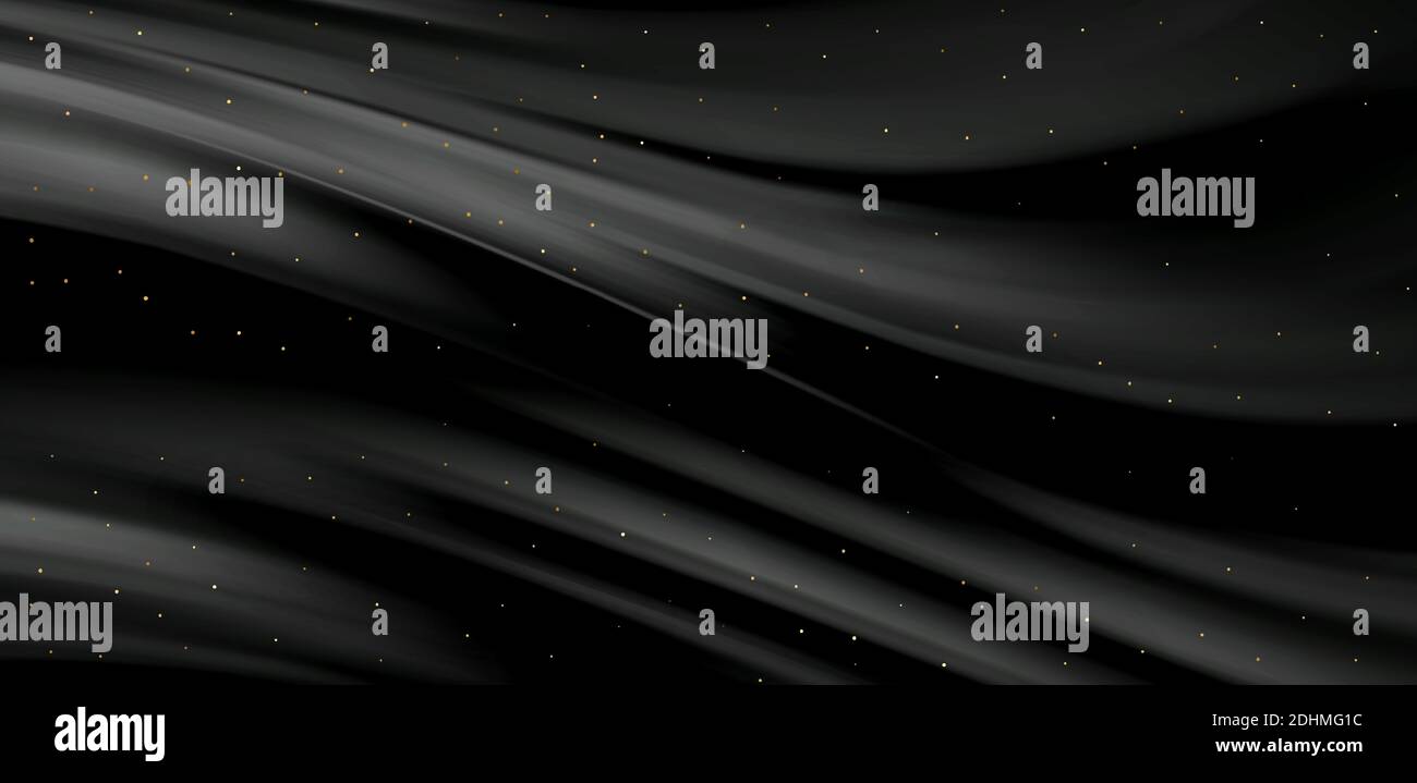 Smooth elegant black satin texture abstract background. Luxurious background design Stock Vector