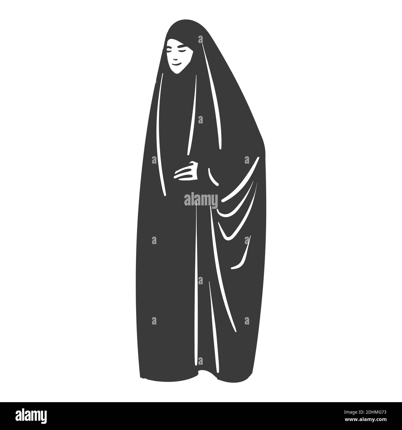 Muslim female cartoon Black and White Stock Photos & Images - Alamy