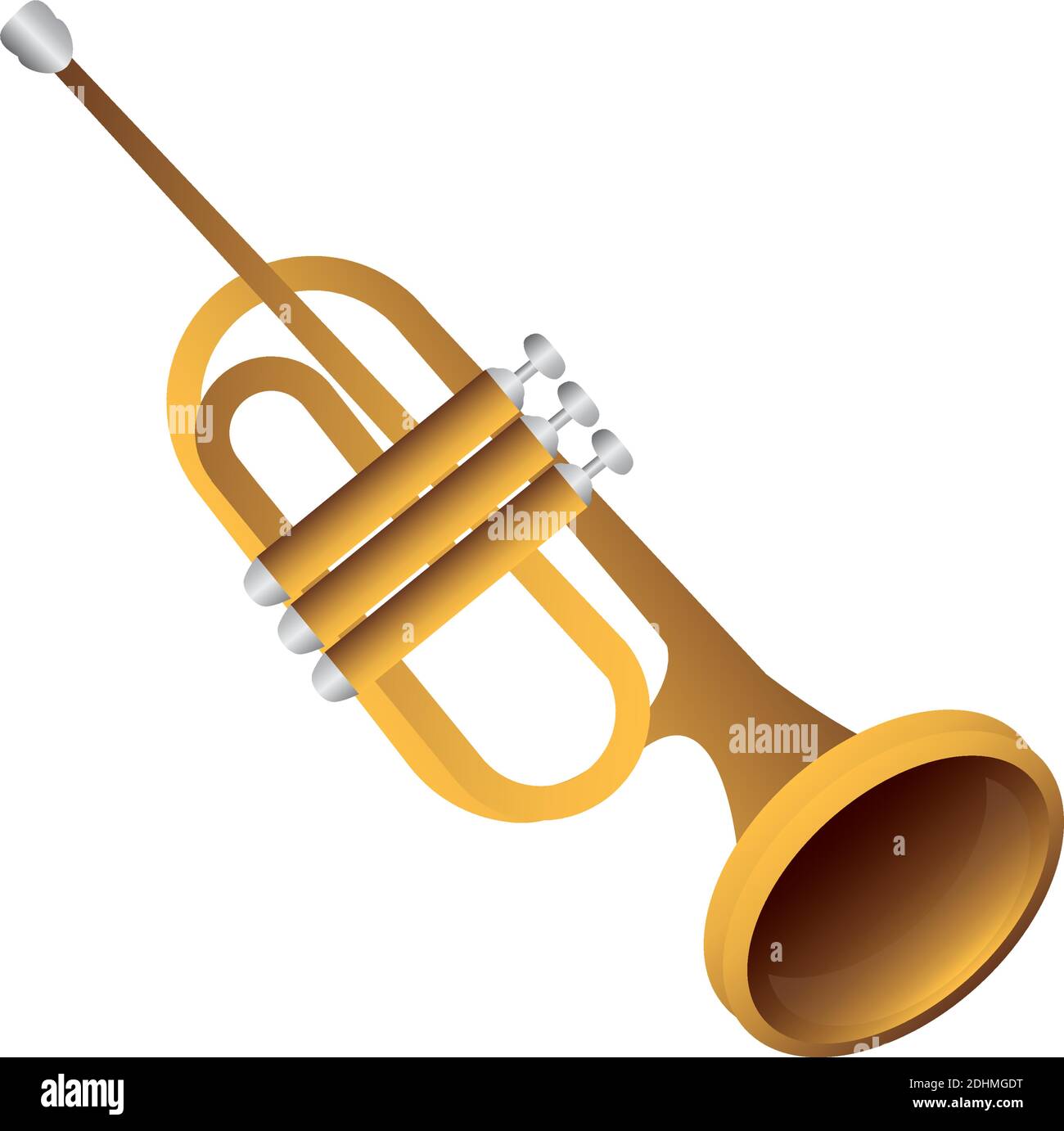 trumpet wind musical instrument vector illustration detailed icon Stock ...