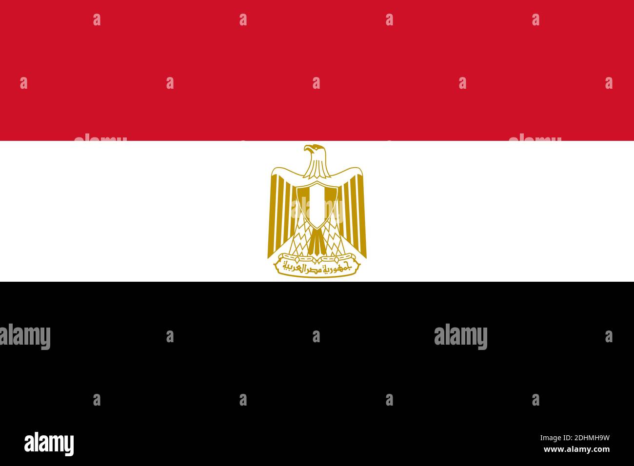 Flag of Arab Republic of Egypt. Official colors. Correct proportion. Vector illustration Stock Vector