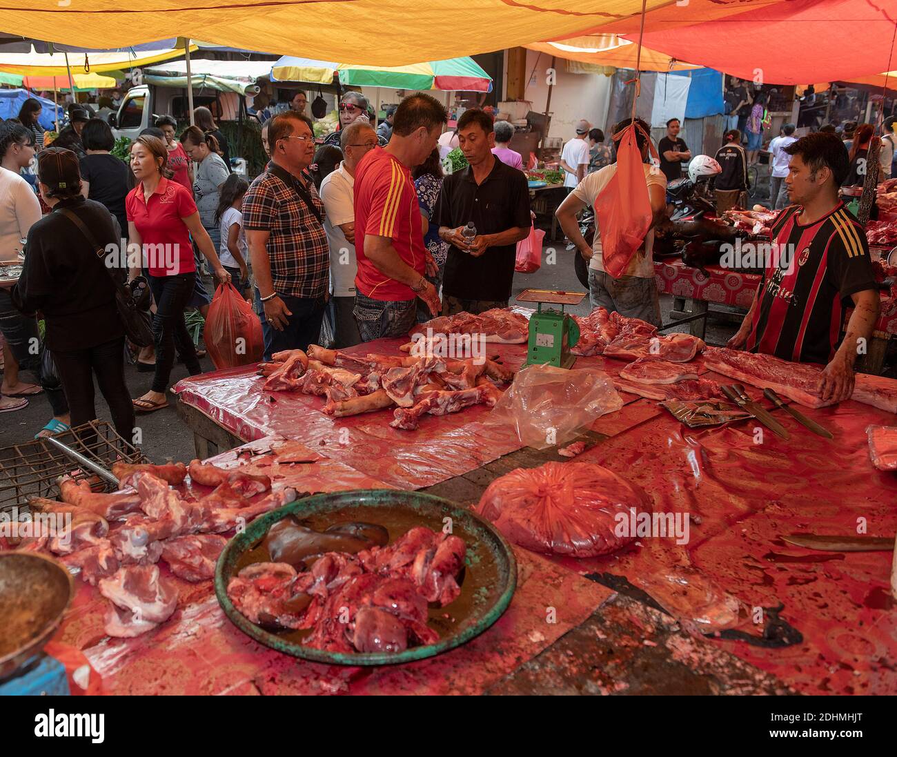 Inside Tomohon extreme market, north Sulawesi, Indonesia. Stock Photo