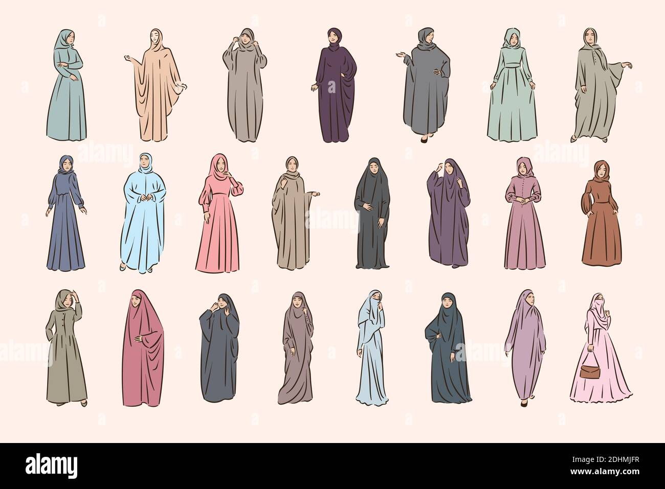 Muslim arabic islam woman in hijab fashion Stock Vector Image & Art - Alamy