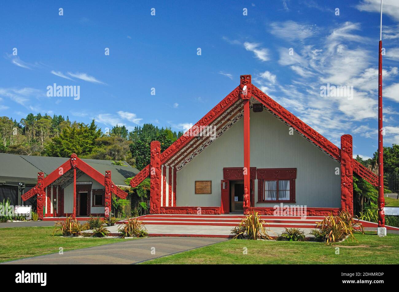 Maori meeting house, Rotowhio Marae, Te Puia, New Zealand Maori Arts
