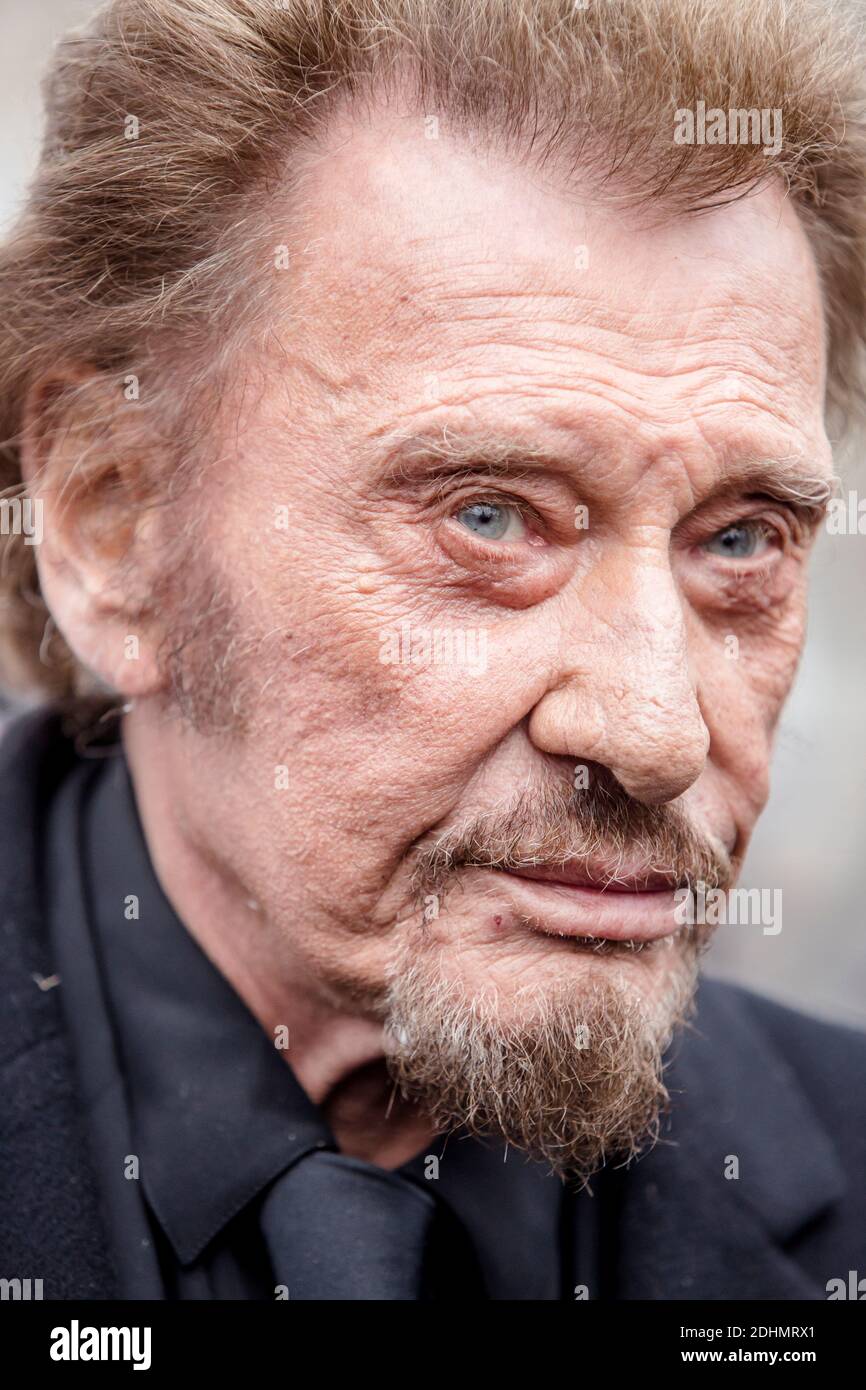 File photo : French singer Johnny Hallyday performs live on stage