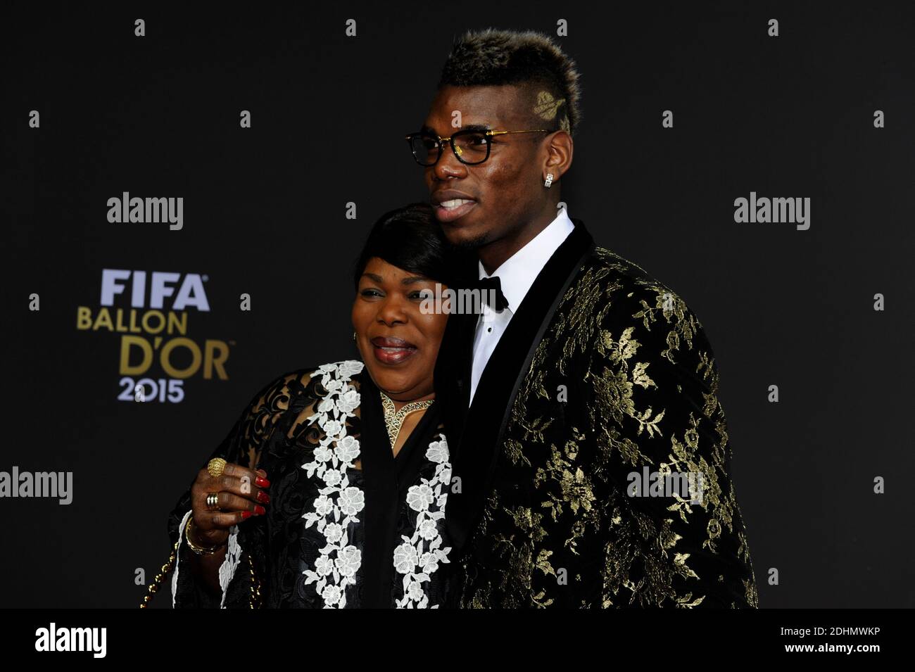 Paul Pogba and mother attending the FIFA Ballon d'Or Gala 2015 held at the  Kongresshaus in Zurich, Switzerland, 11 January 2016. Photo by Henri  Szwarc/ABACAPRESS.COM Stock Photo - Alamy