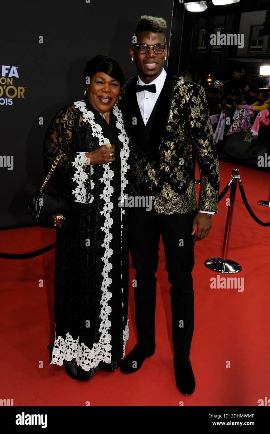 Paul Pogba and mother attending the FIFA Ballon d'Or Gala 2015 held at the  Kongresshaus in Zurich, Switzerland, 11 January 2016. Photo by Henri  Szwarc/ABACAPRESS.COM Stock Photo - Alamy