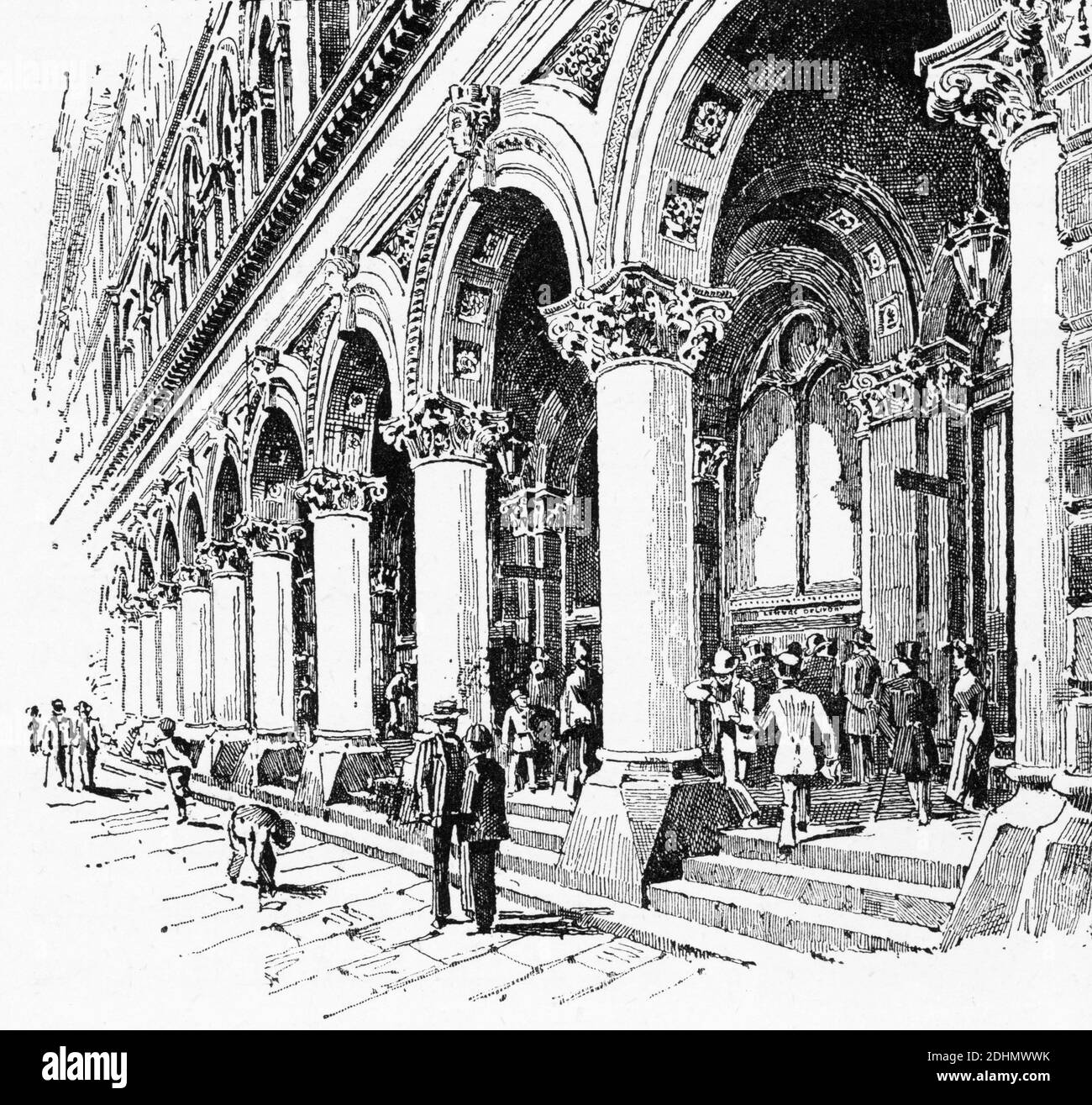 Engraving of the Sydney Post Office, circa 1880 Stock Photo