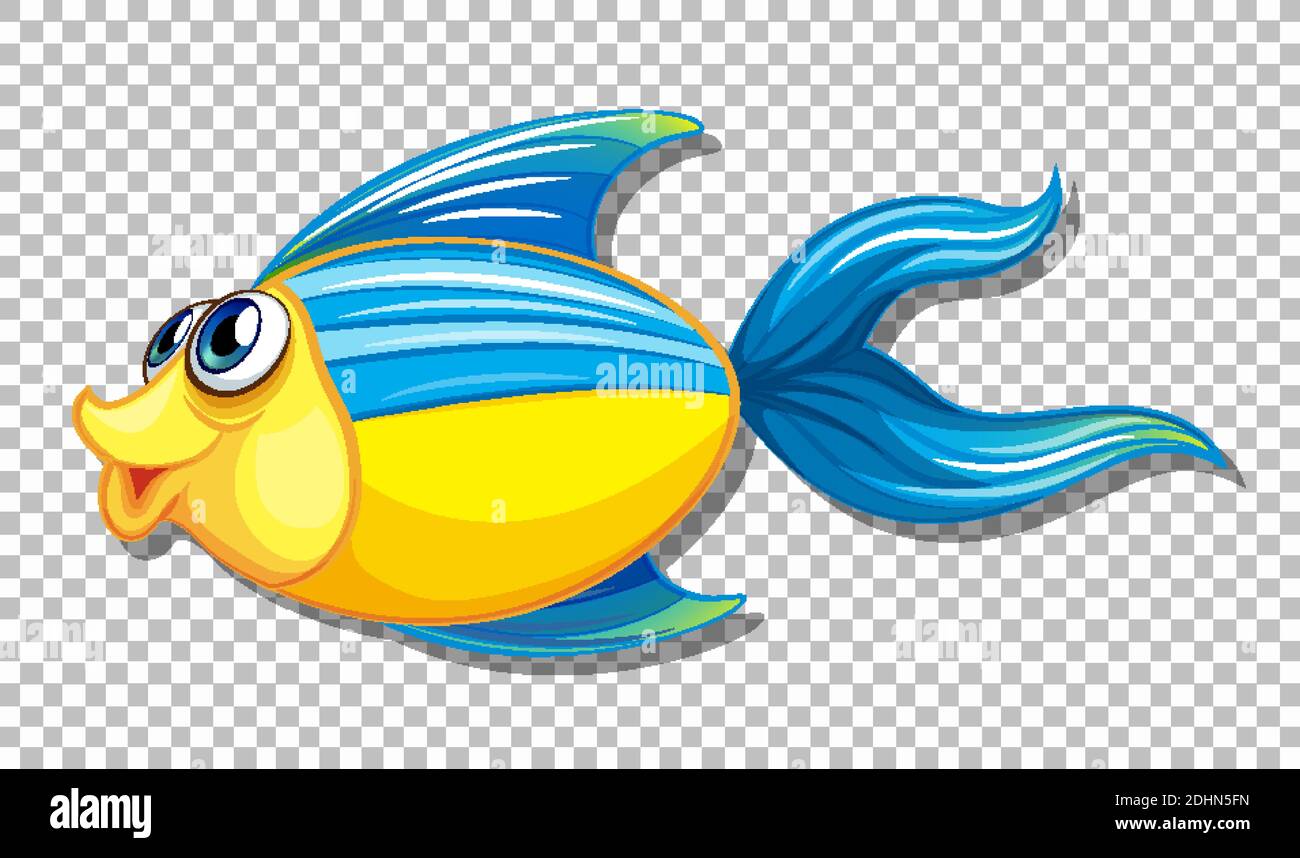 Cute fish with big eyes cartoon character on transparent background  illustration Stock Vector Image & Art - Alamy