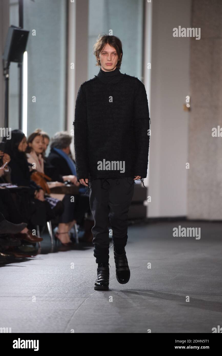 A model walks the runway at the Strateas Carlucci Homme show during Paris Men's Fashion Week Fall-Winter 2016/17 on January 20, 2016 in Paris, France. Photo by Laurent Zabulon/ABACAPRESS.COM Stock Photo