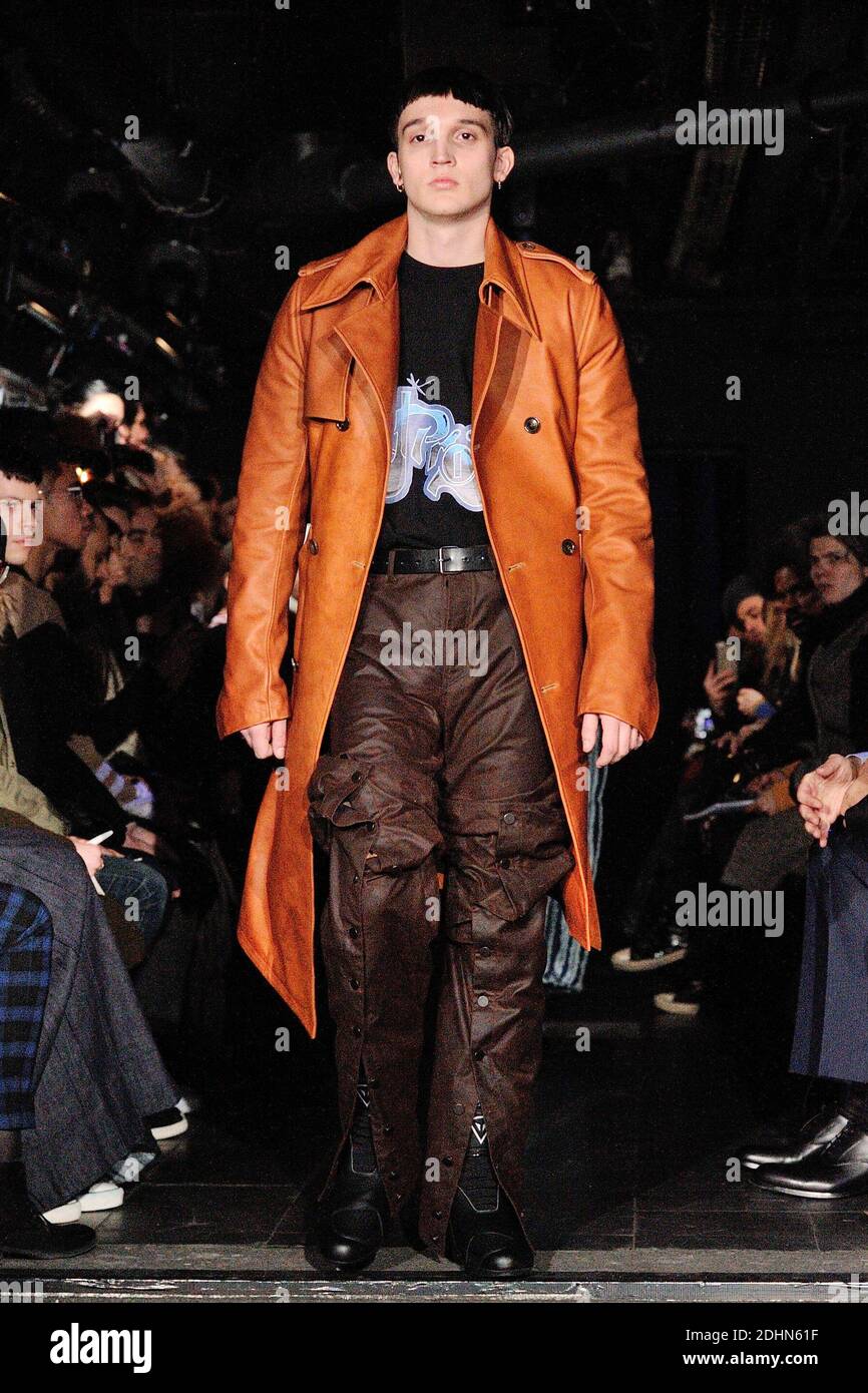 A model walks the runway at the Y Project Homme show during Paris Menswear Fall-Winter 2016-2017 Fashion Week on January 20, 2016 in Paris, France. Photo by Aurore Marechal/ABACAPRESS.COM Stock Photo