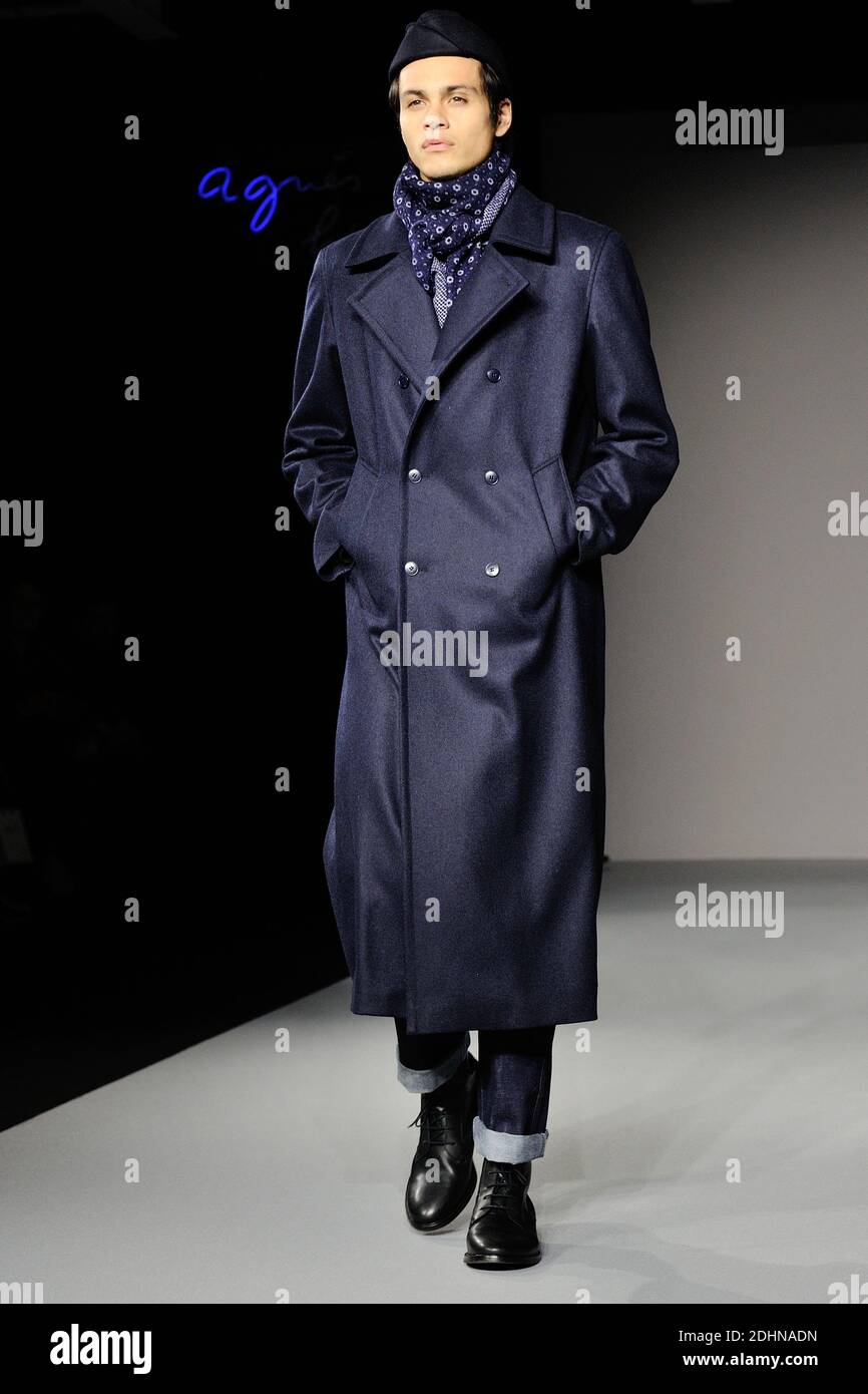 A model walks the runway at the Agnes B. Homme show during Paris Men's Fashion Week Fall-Winter 2016/17 on January 24, 2016 in Paris, France. Photo by Aurore Marechal/ABACAPRESS.COM Stock Photo