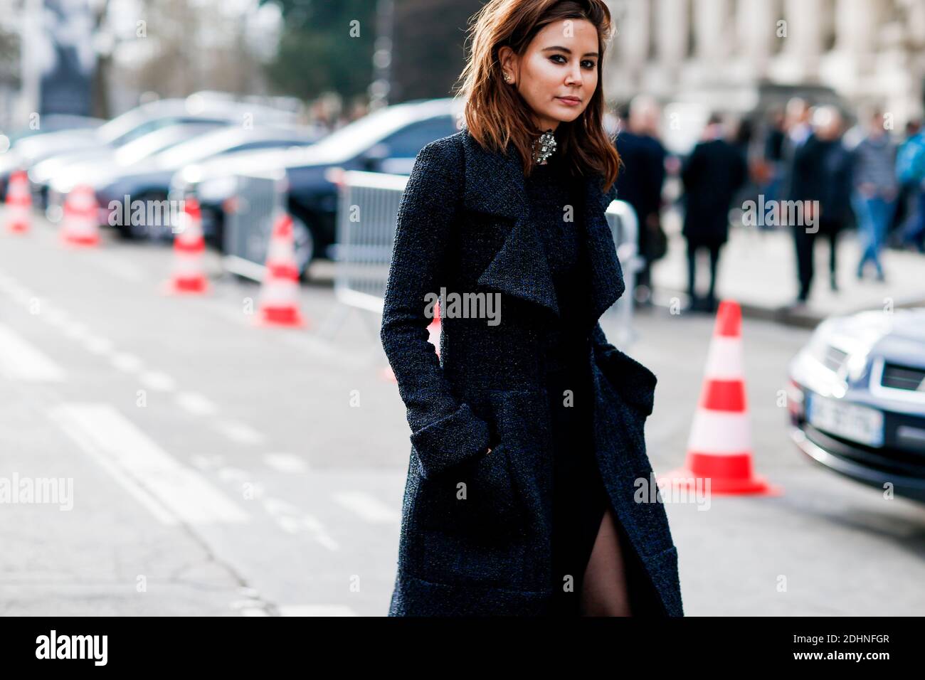 Street style, Christine Centenera arriving at Chanel Spring-Summer