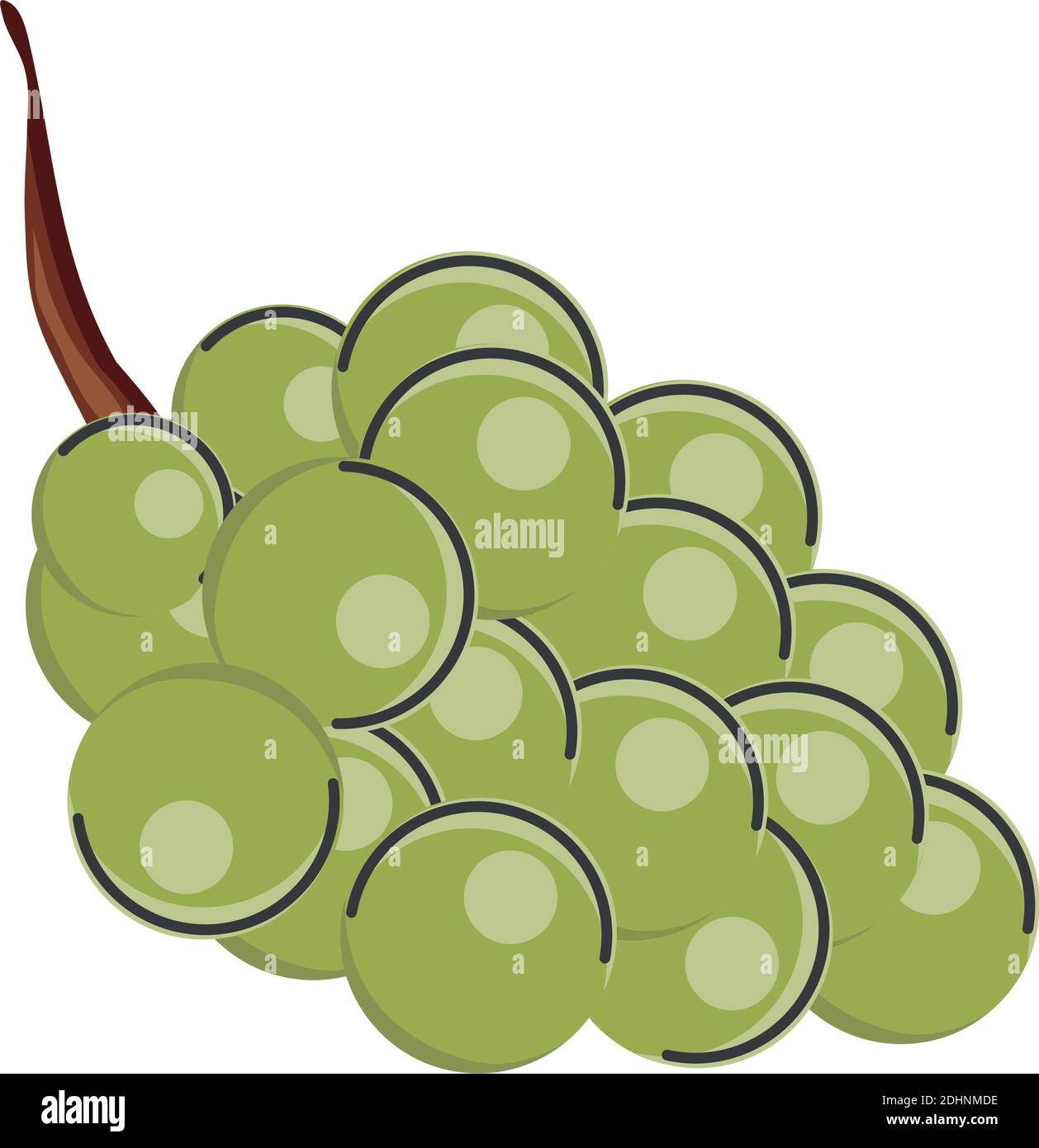 bunch grapes fruit nature nutrition detailed icon vector illustration ...