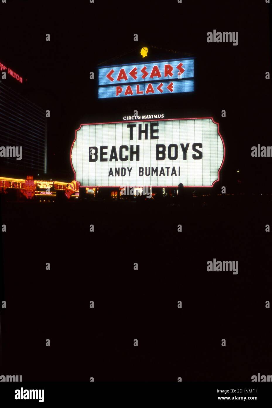 The Beach Boys on sign outside Caesar's Palace in Las Vegas, Nevada Stock Photo