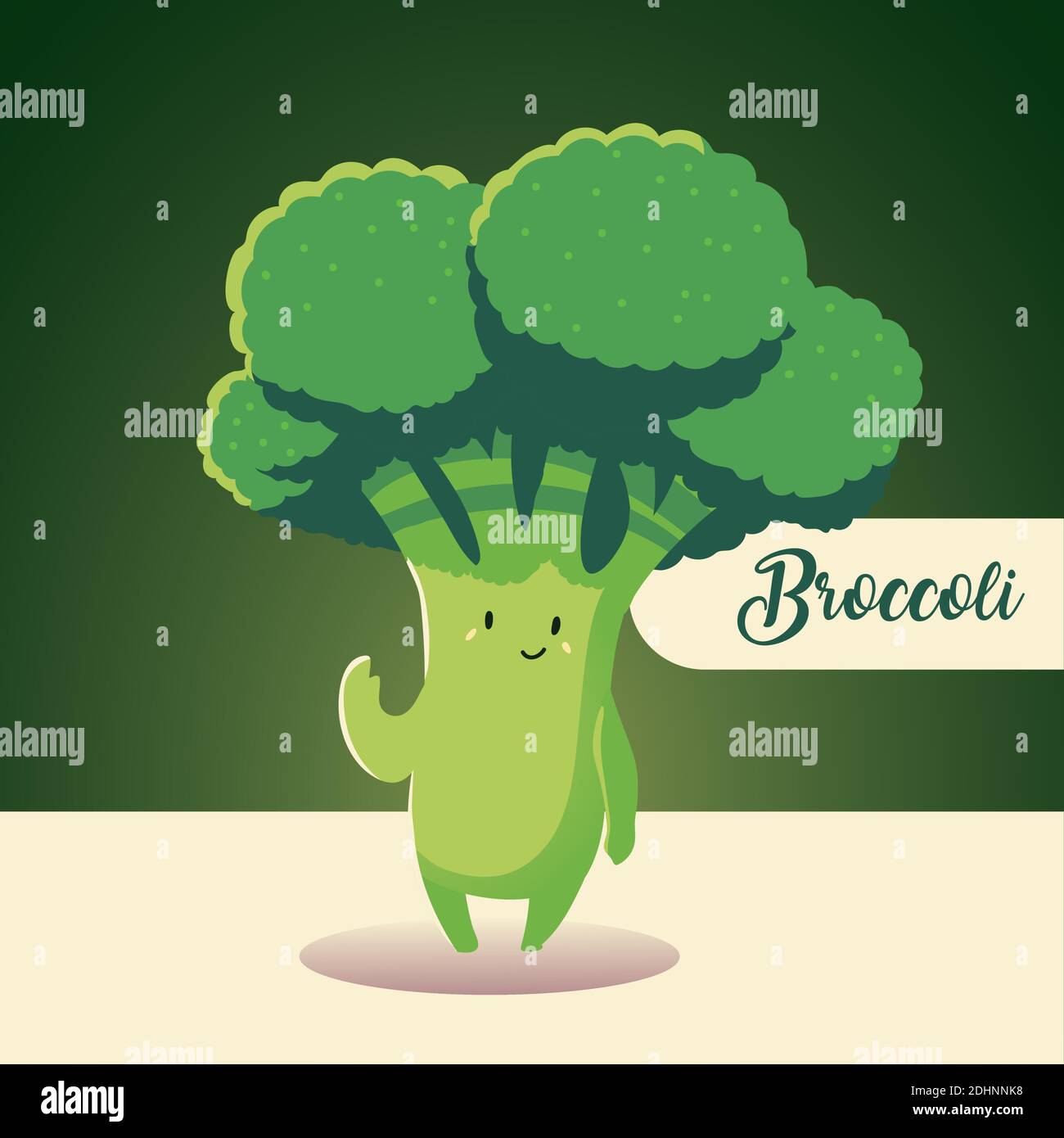 vegetable kawaii cartoon cute broccoli vector illustration Stock Vector ...