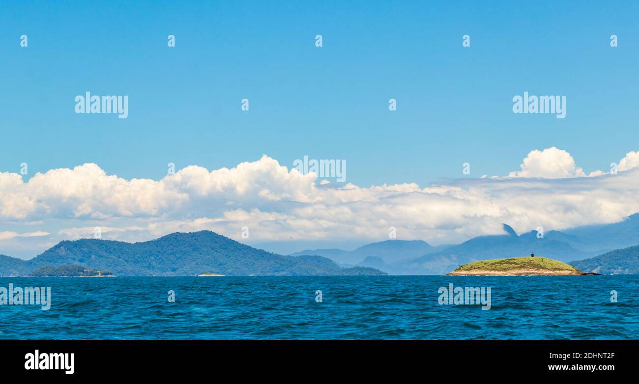 Panorama of tropical islands Ilha Grande in Angra dos Reis, Rio de Janeiro, Brazil. Stock Photo