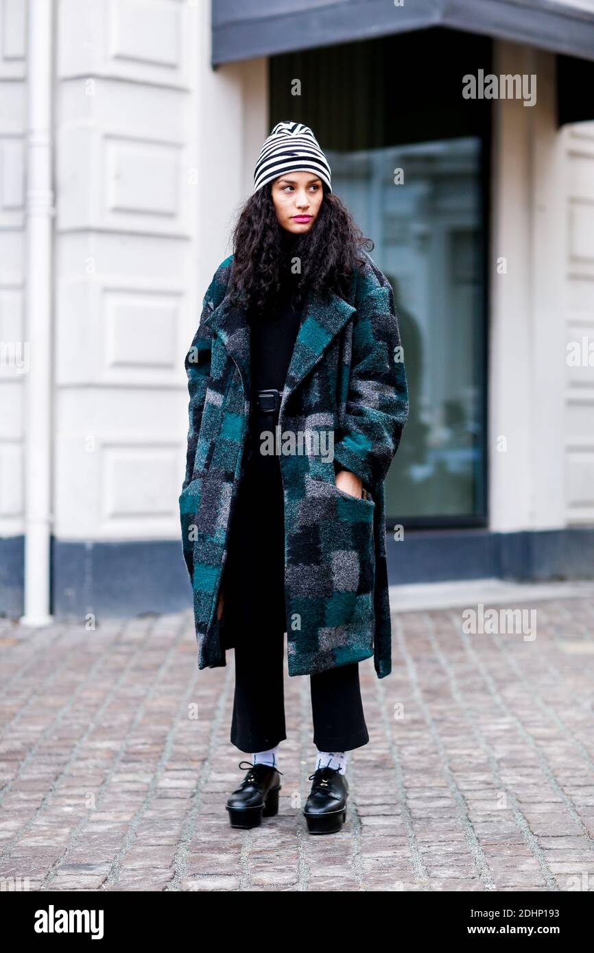 Street style, Flora Popradi arriving at Federico d Angelo Fall-Winter  2016-2017 show held at Hotel d Angleterre, in Copenhagen, Denmark, on  February 5th, 2016. Photo by Marie-Paola Bertrand-Hillion/ABACAPRESS.COM  Stock Photo - Alamy