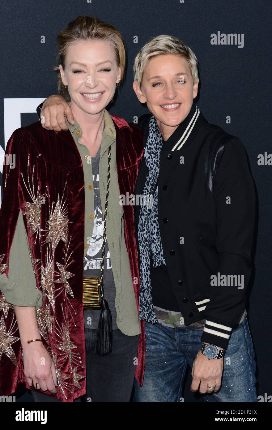 Portia de Rossi and Ellen DeGeneres attend the Saint Laurent show at The  Hollywood Palladium on February 10, 2016 in Los Angeles, CA, USA. Photo by  Lionel Hahn/ABACAPRESS.COM Stock Photo - Alamy, image size:880x1390