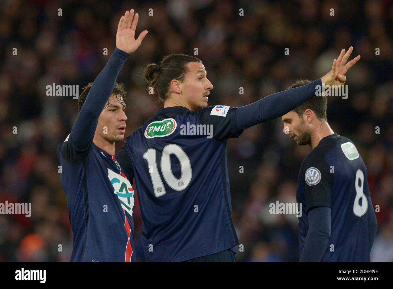 Psg S Zlatan Ibrahimovic And Benjamin Stambouli During The French Cup Round Of 16 Football Match Between Paris Saint Germain Psg Vs Olympique Lyonnais Ol At The Parc Des Princes Stadium In Paris France Psg S Zlatan Ibrahimovic And Benjamin Stambouli During The French Cup Round Of 16 Football Match Between Paris Saint Germain Psg Vs Olympique Lyonnais Ol At The Parc Des Princes Stadium In Paris France