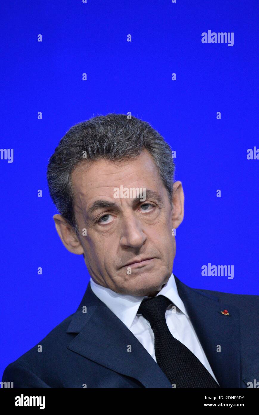 LR party president, former French President Nicolas Sarkozy during a