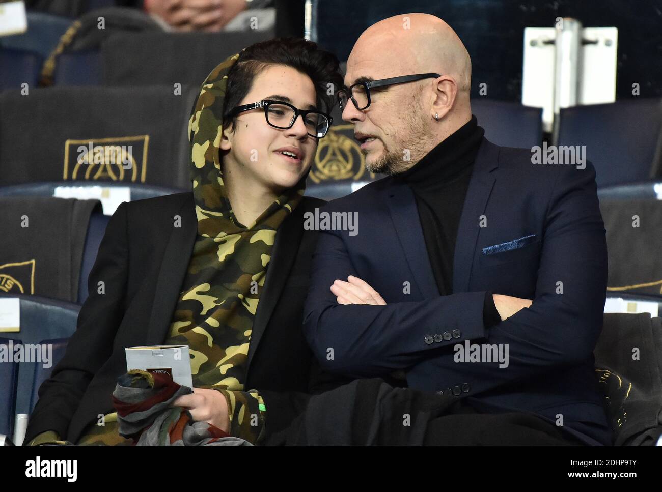 Pascal Obispo during the UEFA Champions League Eighth Final soccer