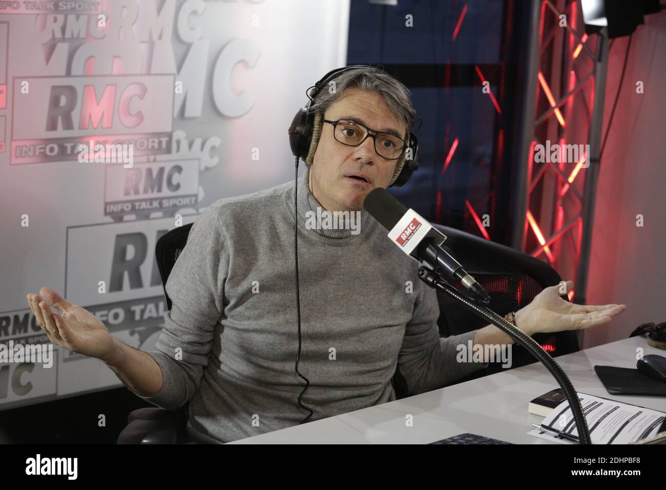 Exclusive - Alain Marschall at the 'Les Grandes Gueules' talk show on RMC  Radio, in Paris, France, on February 18, 2016. Photo by Jerome  Domine/ABACAPRESS.COM Stock Photo - Alamy