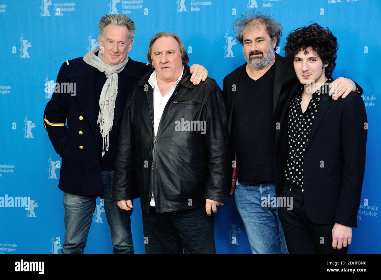 Benoit Gerard Depardieu, Gustave Kervern and Vincent Lacoste attending the 'Saint-Amour' Photocall during the 66th Berlin International Film Festival in Berlin, Germany on February 19, 2016. Photo by Aurore Marechal/ABACAPRESS.COM