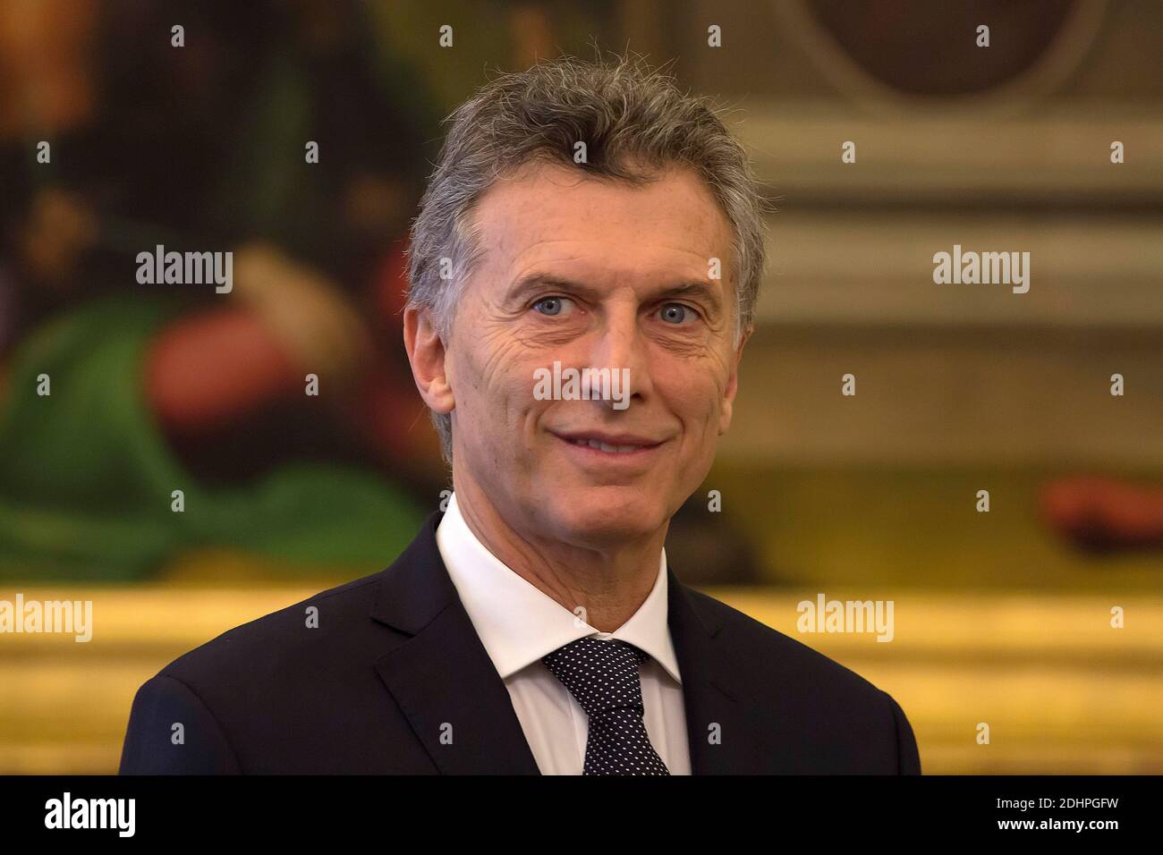 Pope Francis meets with Argentina's president Mauricio Macri and his wife Juliana Awada during a private audience at the Vatican on February 27, 2016. Photo by ABACAPRESS.COM Stock Photo