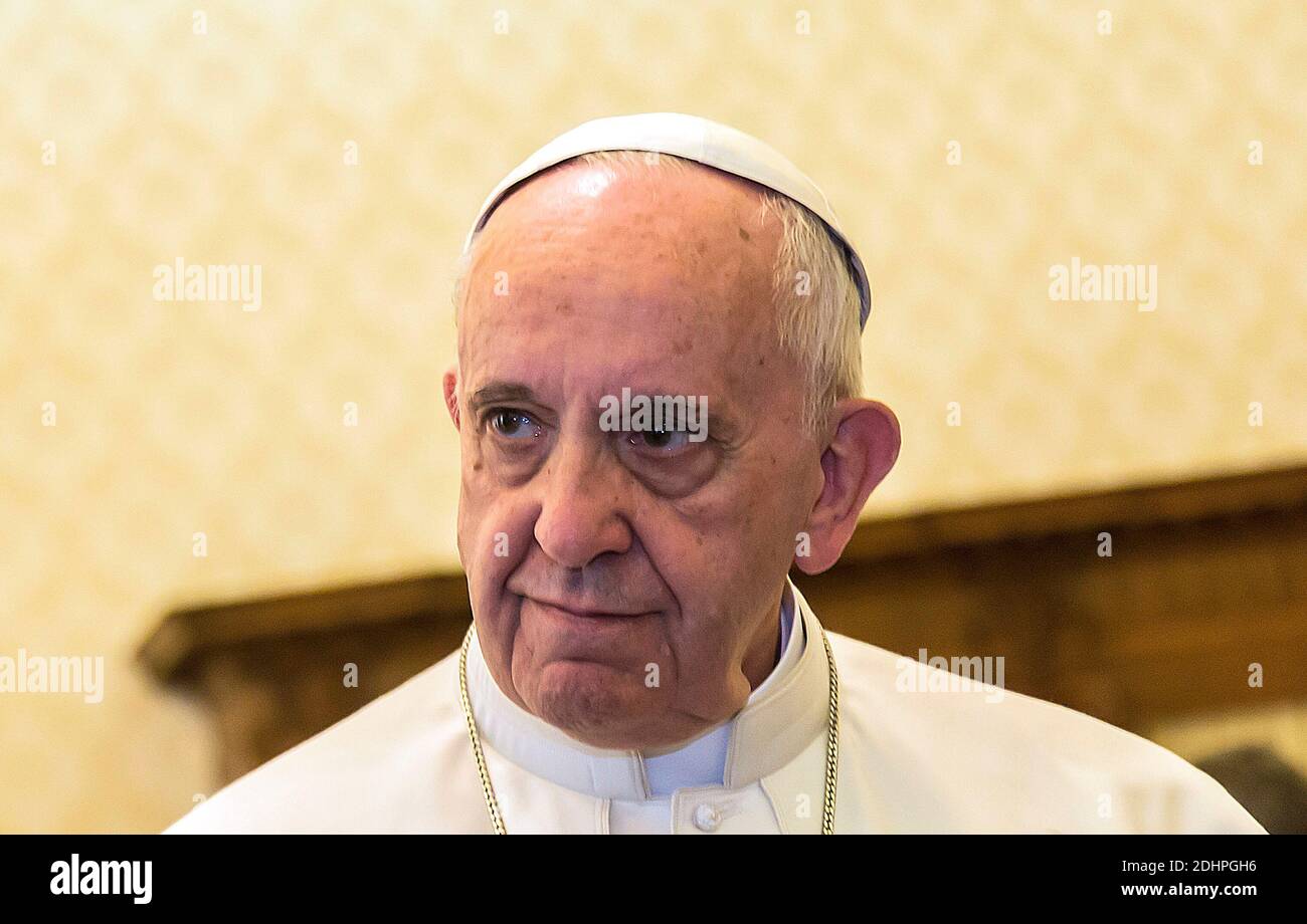 Pope Francis meets with Argentina's president Mauricio Macri and his wife Juliana Awada during a private audience at the Vatican on February 27, 2016. Photo by ABACAPRESS.COM Stock Photo