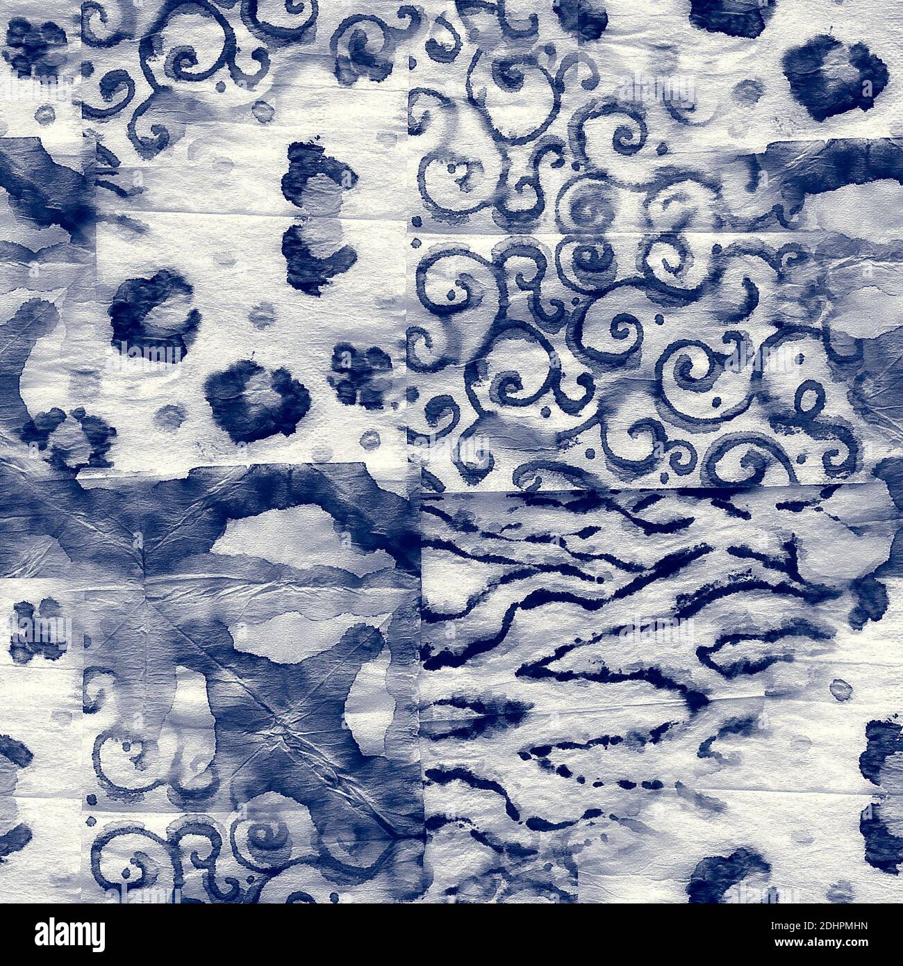 Alcohol ink indigo seamless background. Banner for decoration. Paint