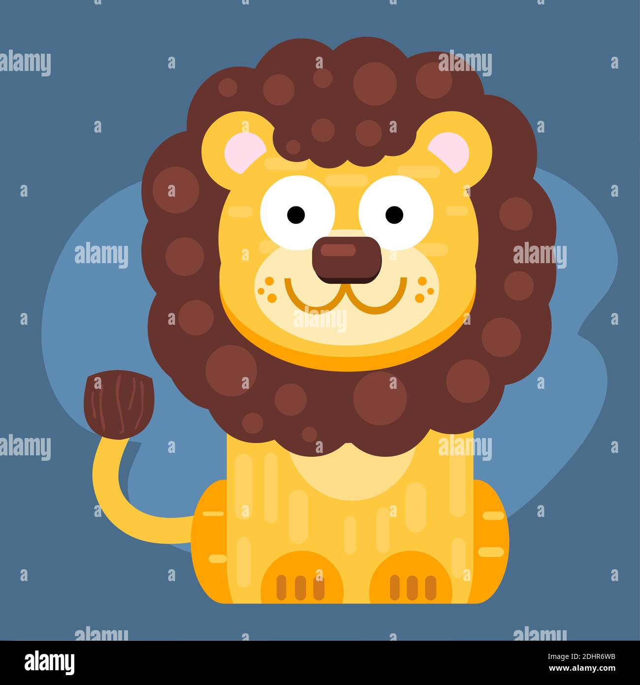 cute lion animal sitting vector illustration Stock Vector Image & Art ...