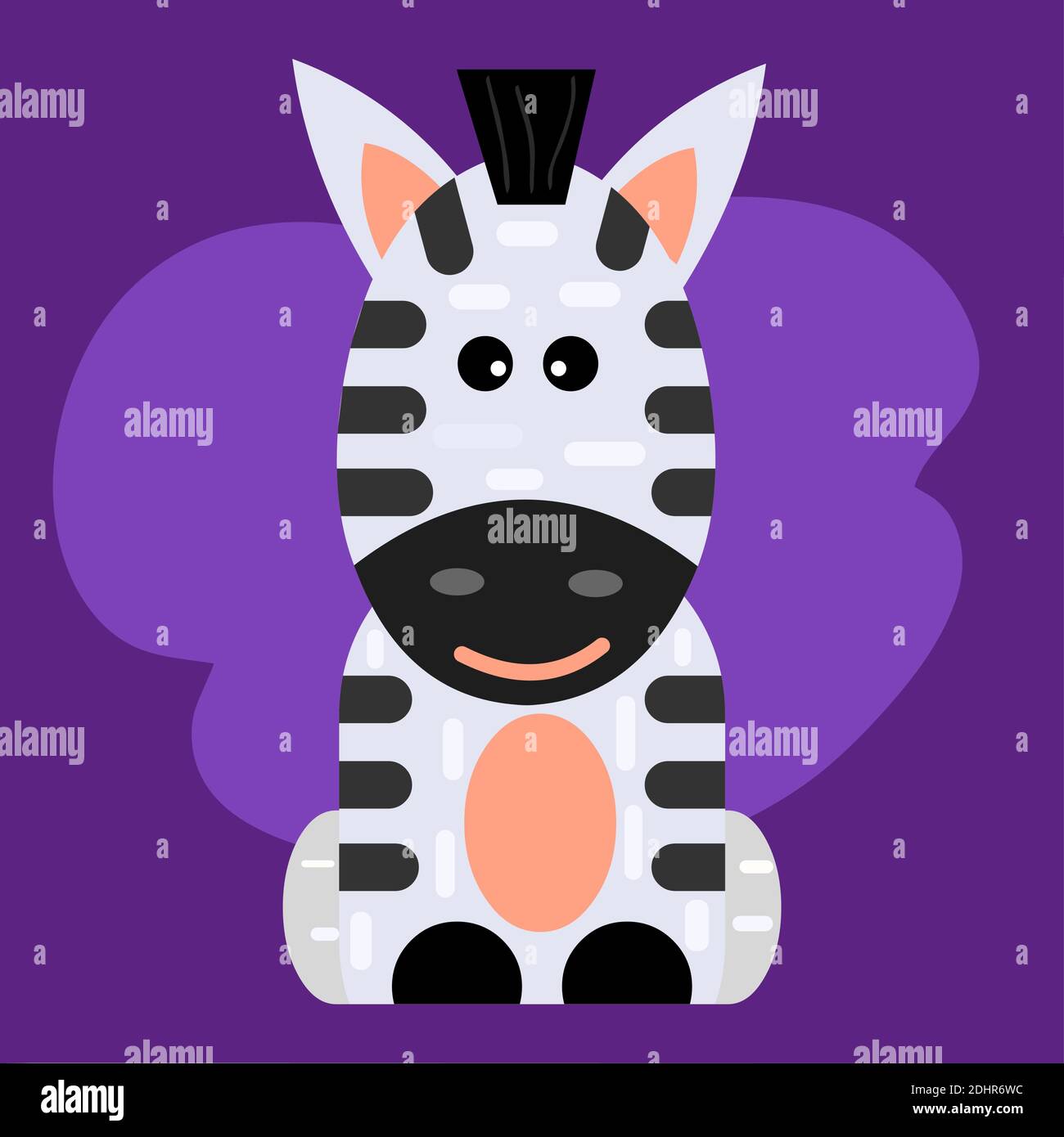 cute zebra animal sitting vector illustration Stock Vector Image & Art ...