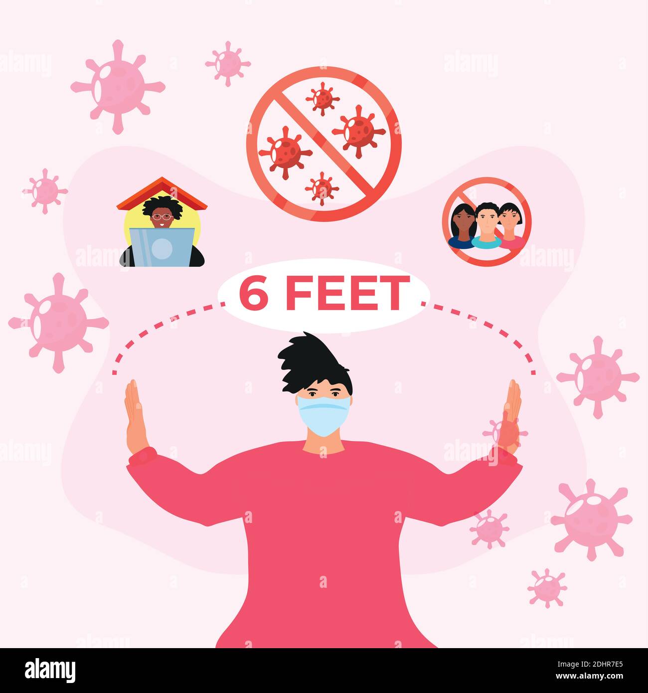 Avoiding crowded places Stock Vector Images - Alamy